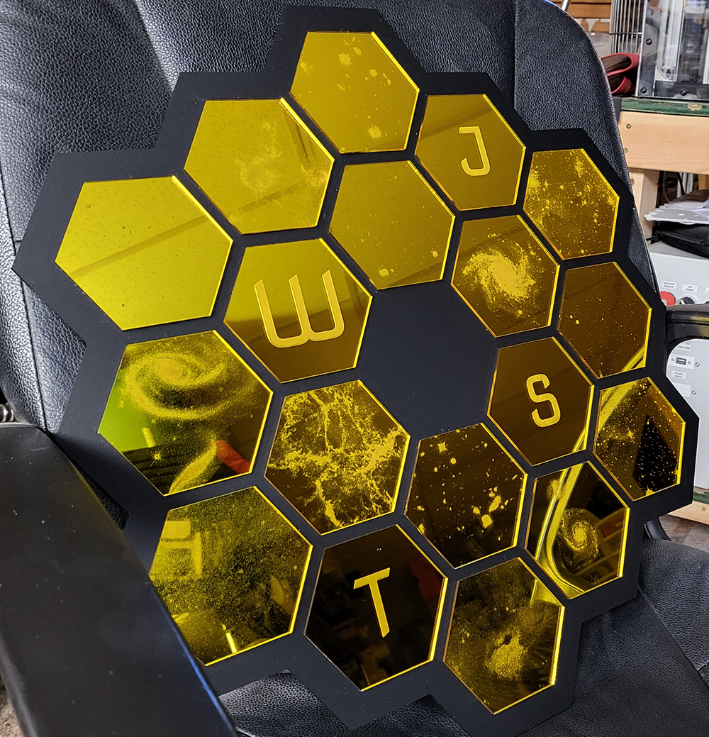 James Webb Space Telescope wall piece made by Ion Roux